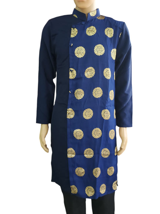 Men's Ao Dai, Good Fortune Gold Pattern
