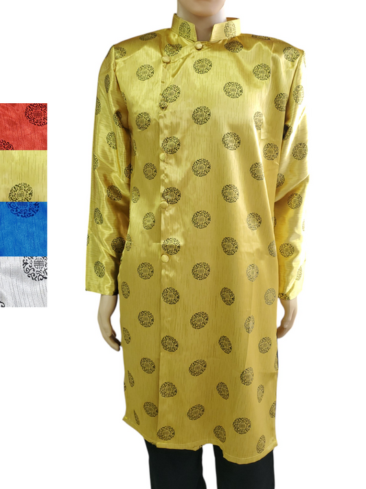 Men's Ao Dai, Good Fortune Black Pattern